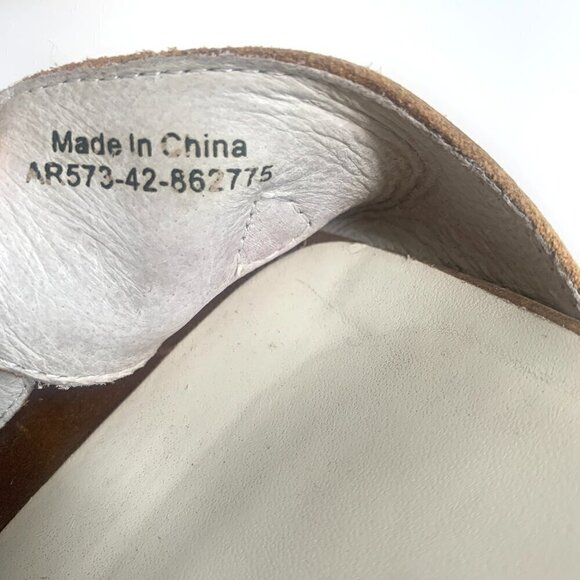 Boden Wedge Heel Sandals Ankle Strap Open Toe Light Brown Suede Leather size 10 - Picture 5 of 8